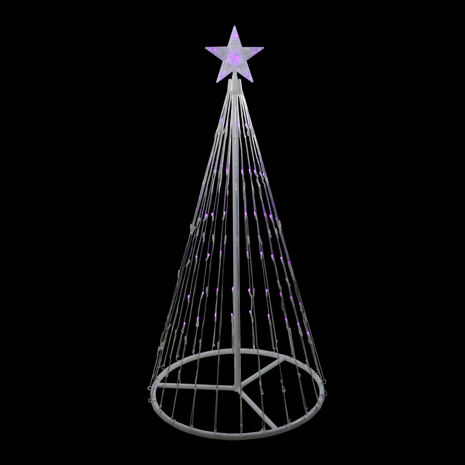 4' Purple LED Lighted Show Cone Christmas Tree Outdoor Decor