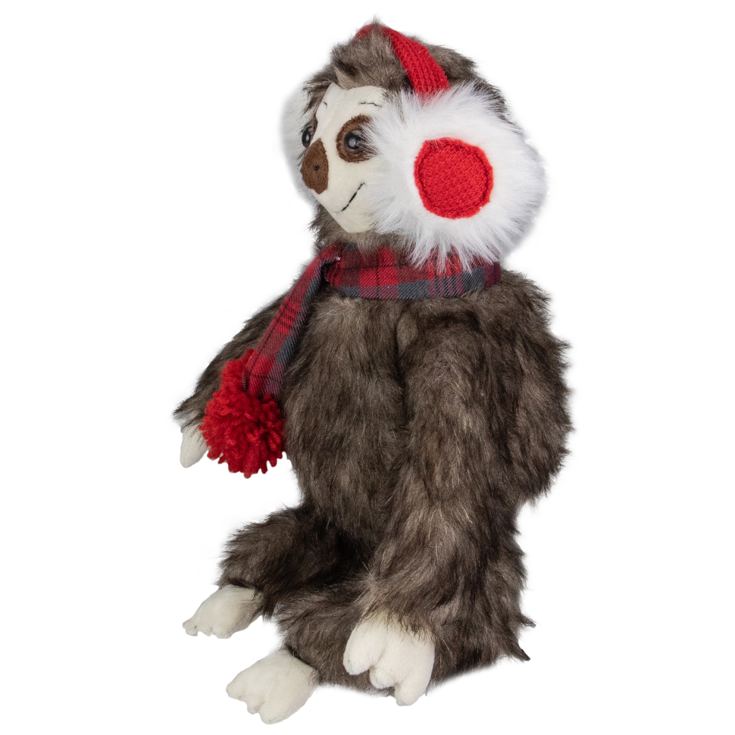 12-Inches Plush Brown Sitting Sloth Christmas Tabletop Decoration
