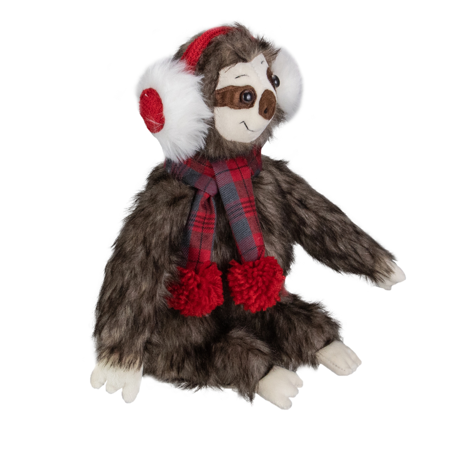 12-Inches Plush Brown Sitting Sloth Christmas Tabletop Decoration