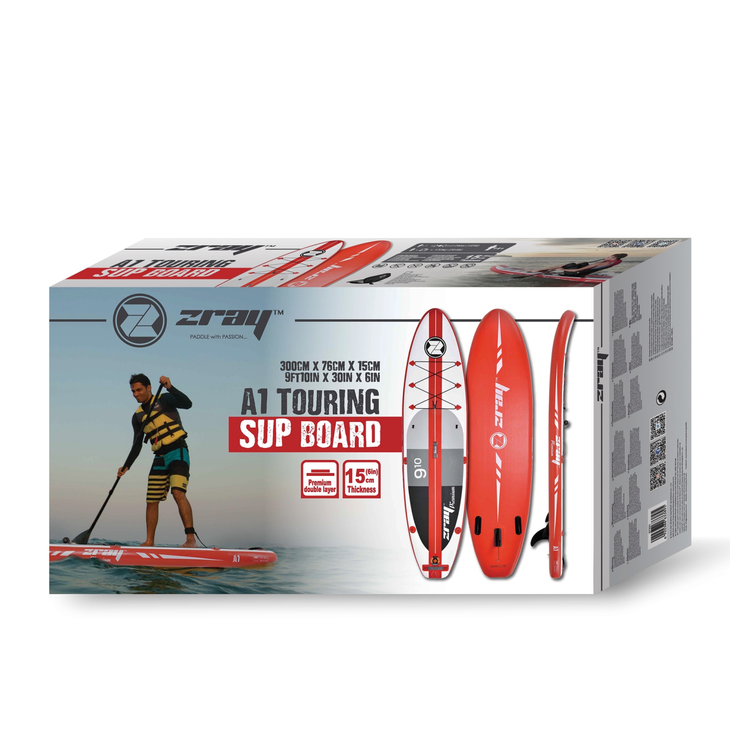 9.75ft Zray A1 Touring Inflatable Stand-Up Paddle Board