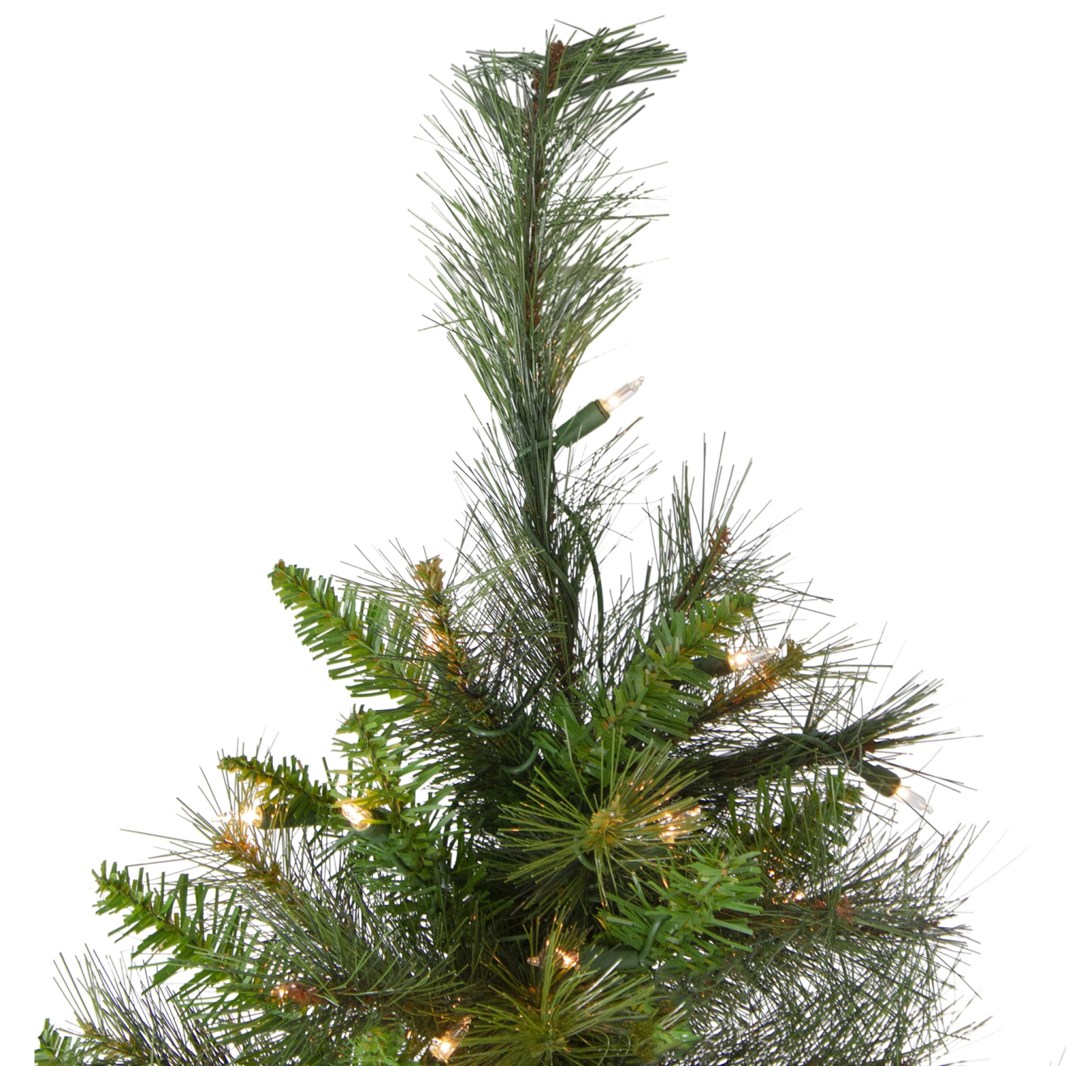 7.5' Pre-Lit Slim Canyon Pine Half Wall Artificial Christmas Tree - Clear Lights