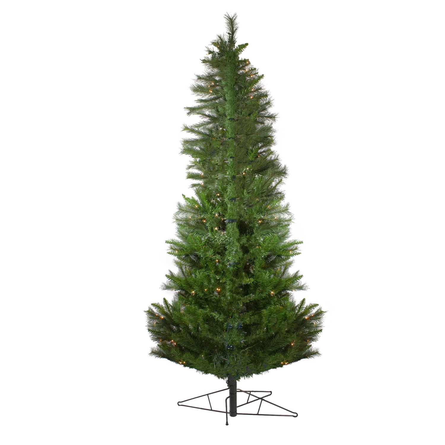 7.5' Pre-Lit Slim Canyon Pine Half Wall Artificial Christmas Tree - Clear Lights