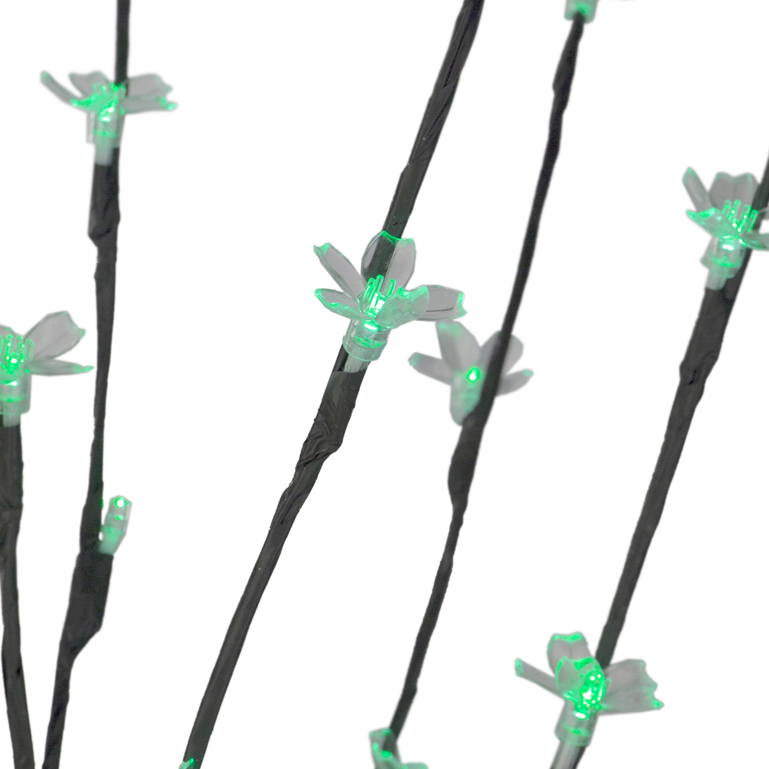 Ensemble de 3 branches d’arbre artificielles de 2.5 pi – lumières à DEL vertes