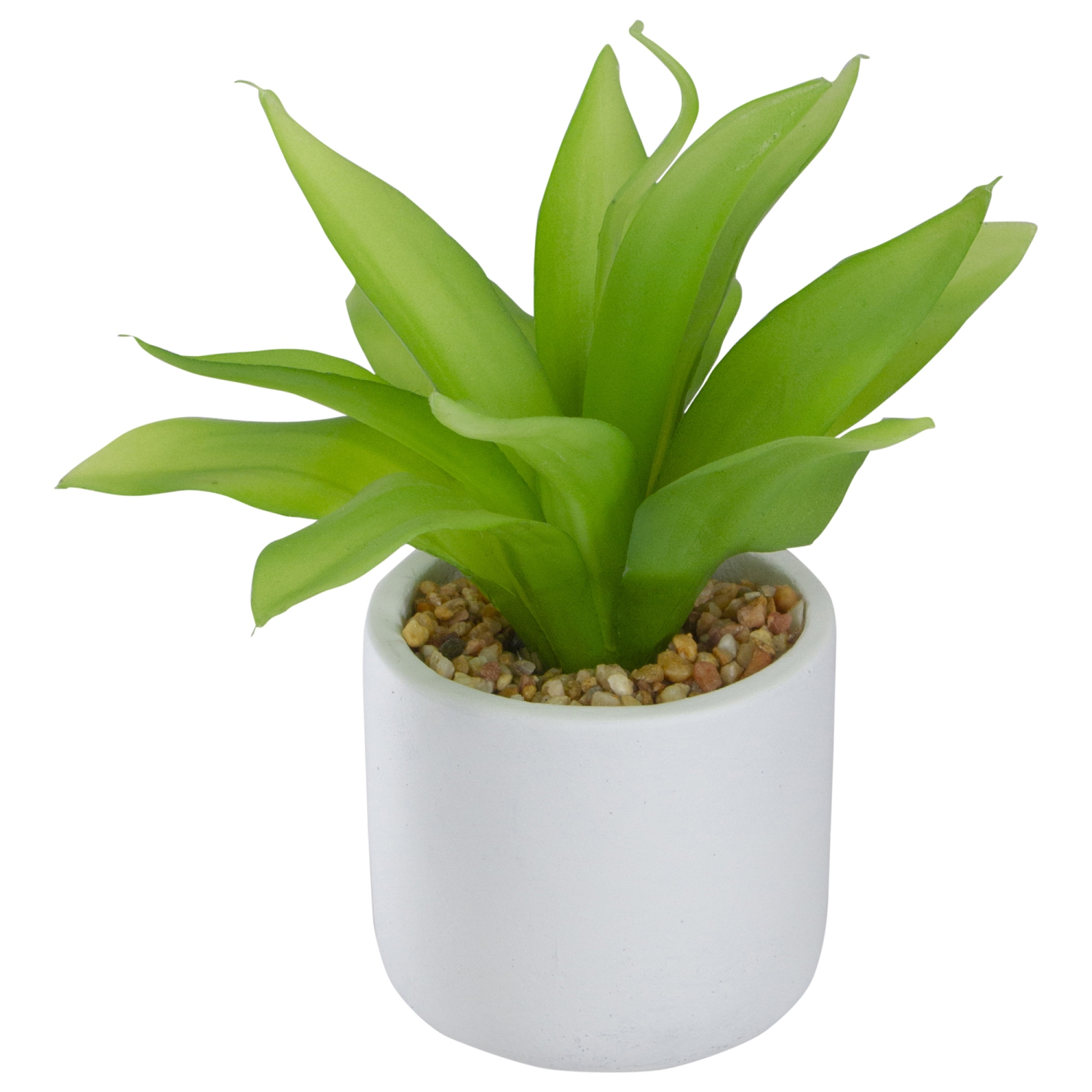 8" Green Artificial Aloe Plant in a White Pot