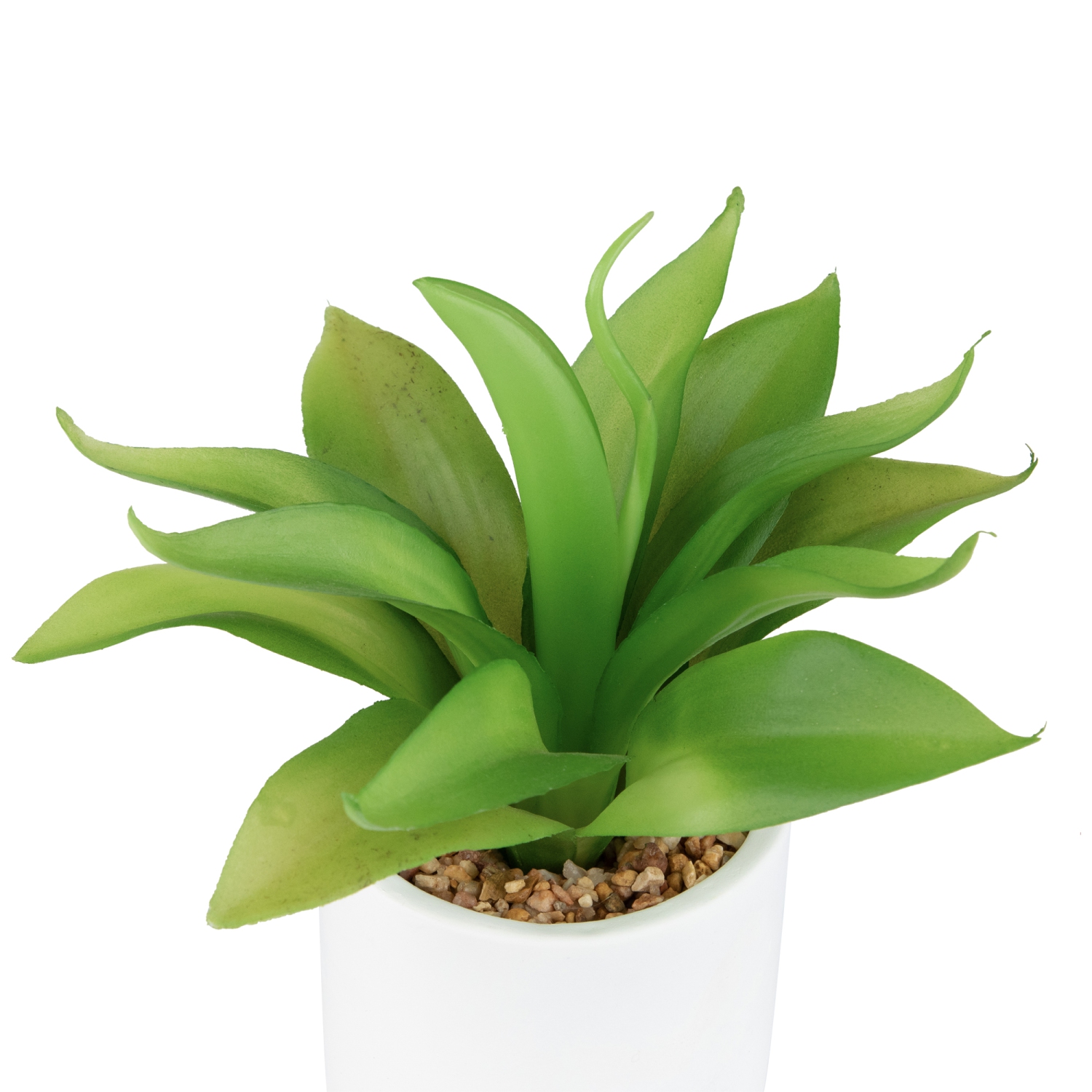 8" Green Artificial Aloe Plant in a White Pot