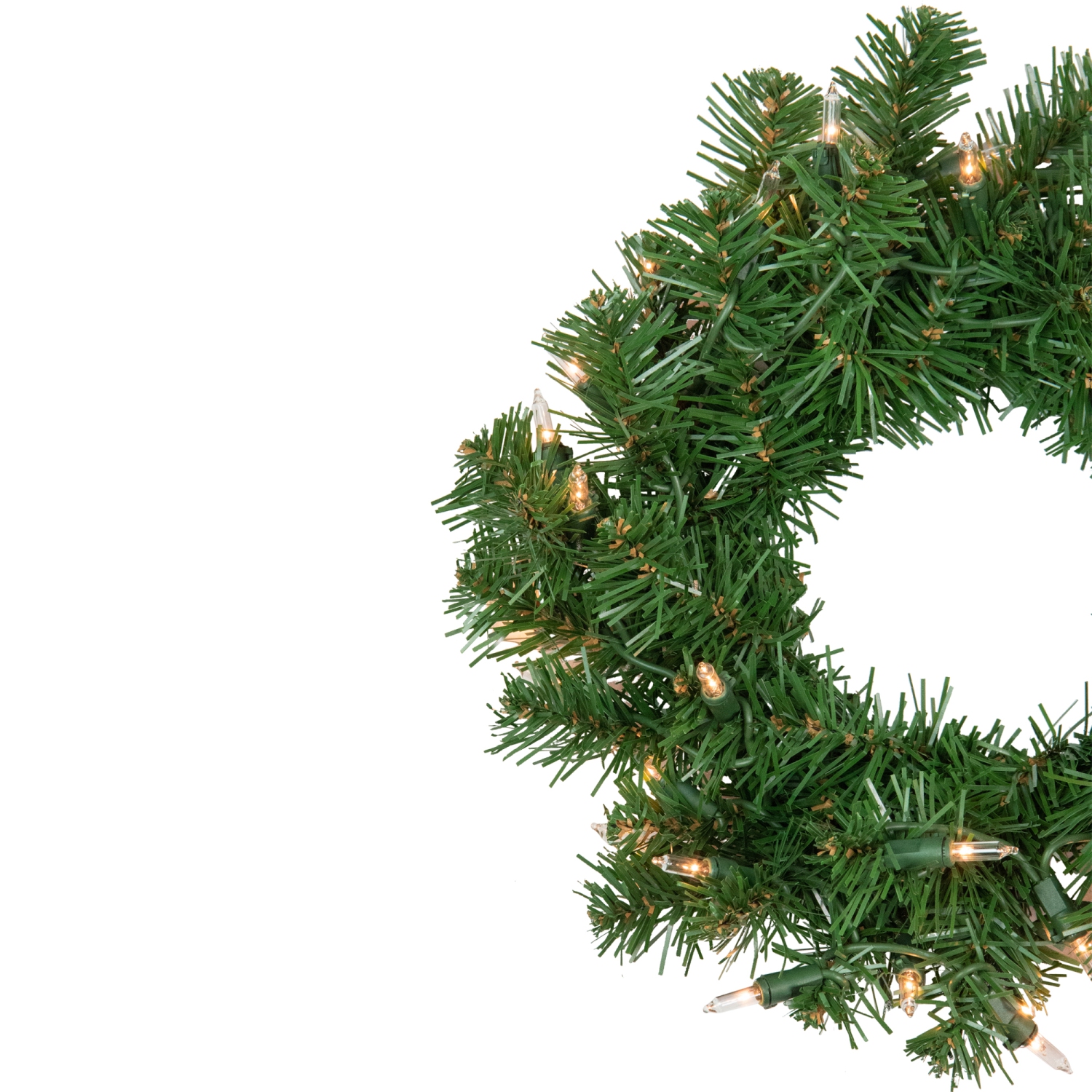 Pre-Lit Deluxe Dorchester Pine Artificial Christmas Wreath, 12-Inch, Clear Lights