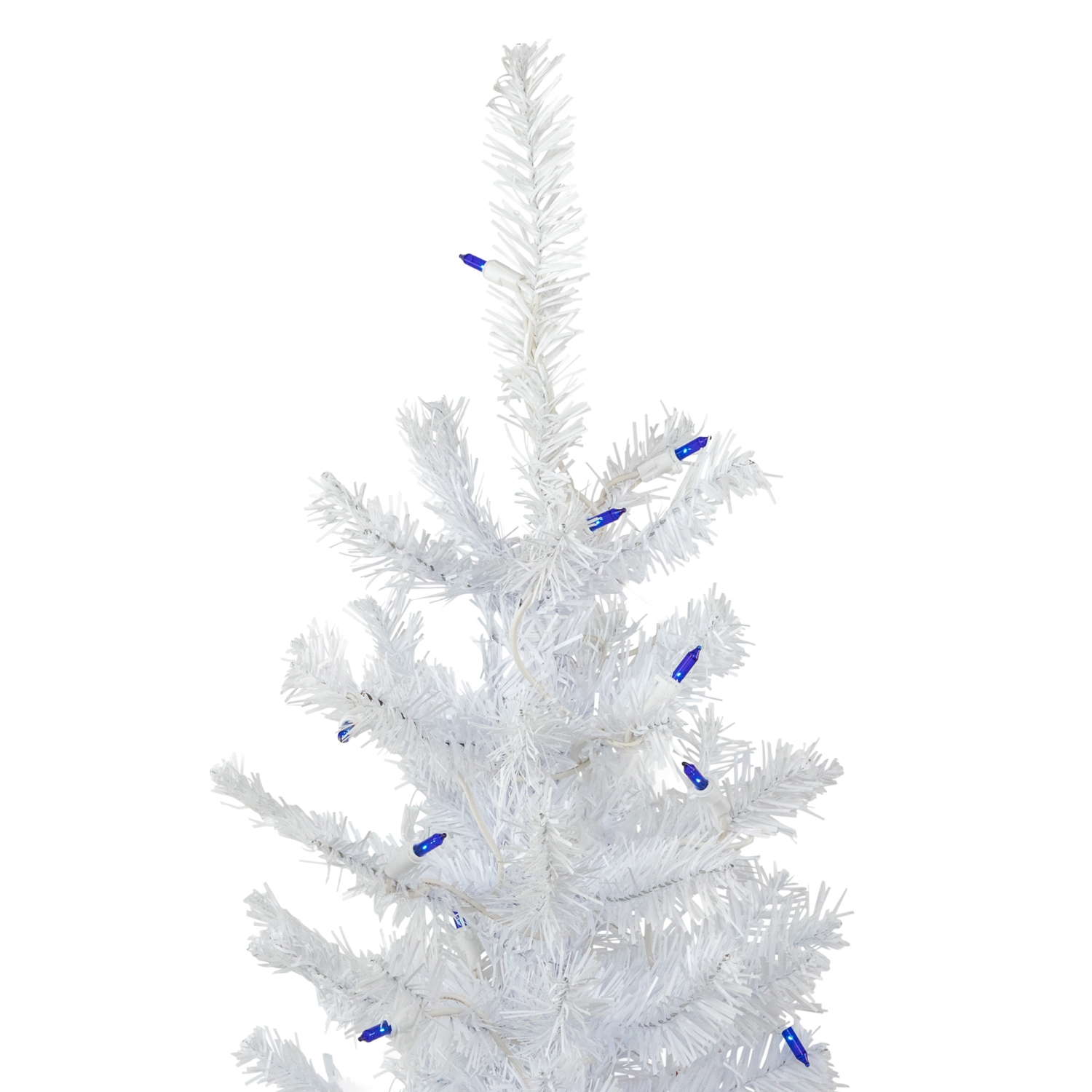 3' Pre-Lit Woodbury White Pine Slim Artificial Christmas Tree, Blue Lights