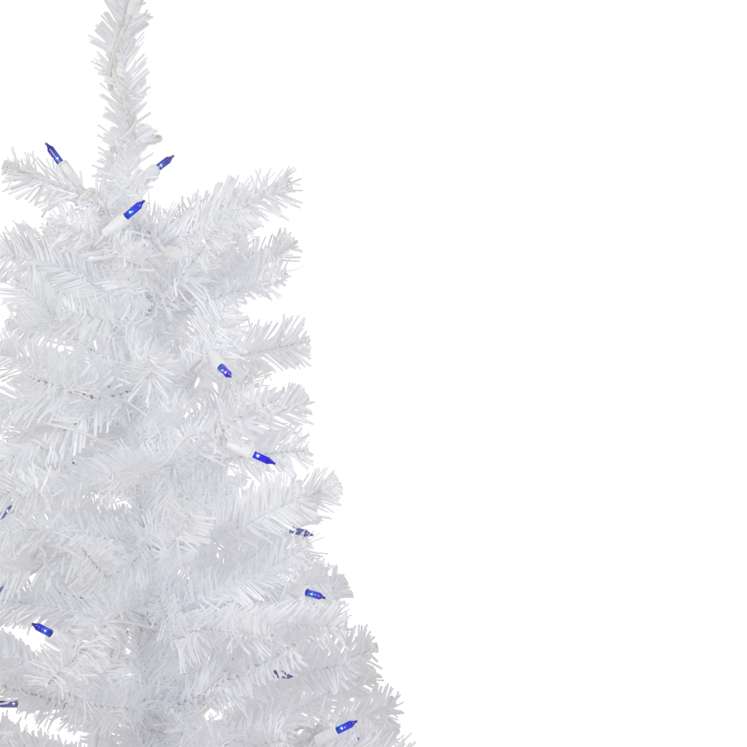 3' Pre-Lit Woodbury White Pine Slim Artificial Christmas Tree, Blue Lights
