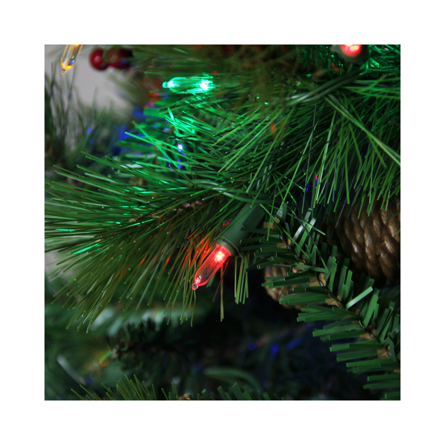 7' Pre-Lit Slim Mount Beacon Pine Artificial Christmas Tree - Multicolor LED Lights