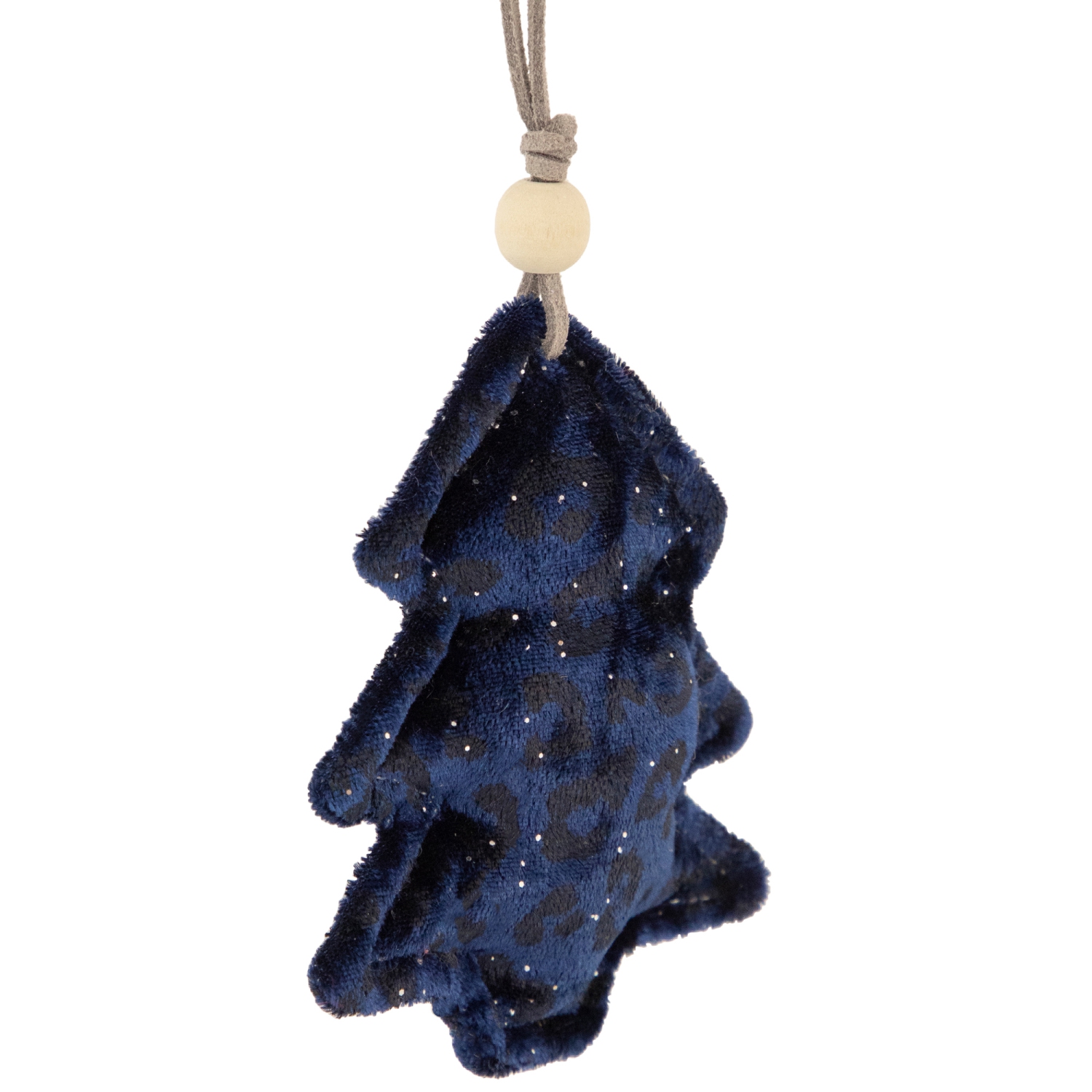 4" Blue and Black Cheetah Print Velvet Tree Christmas Ornament