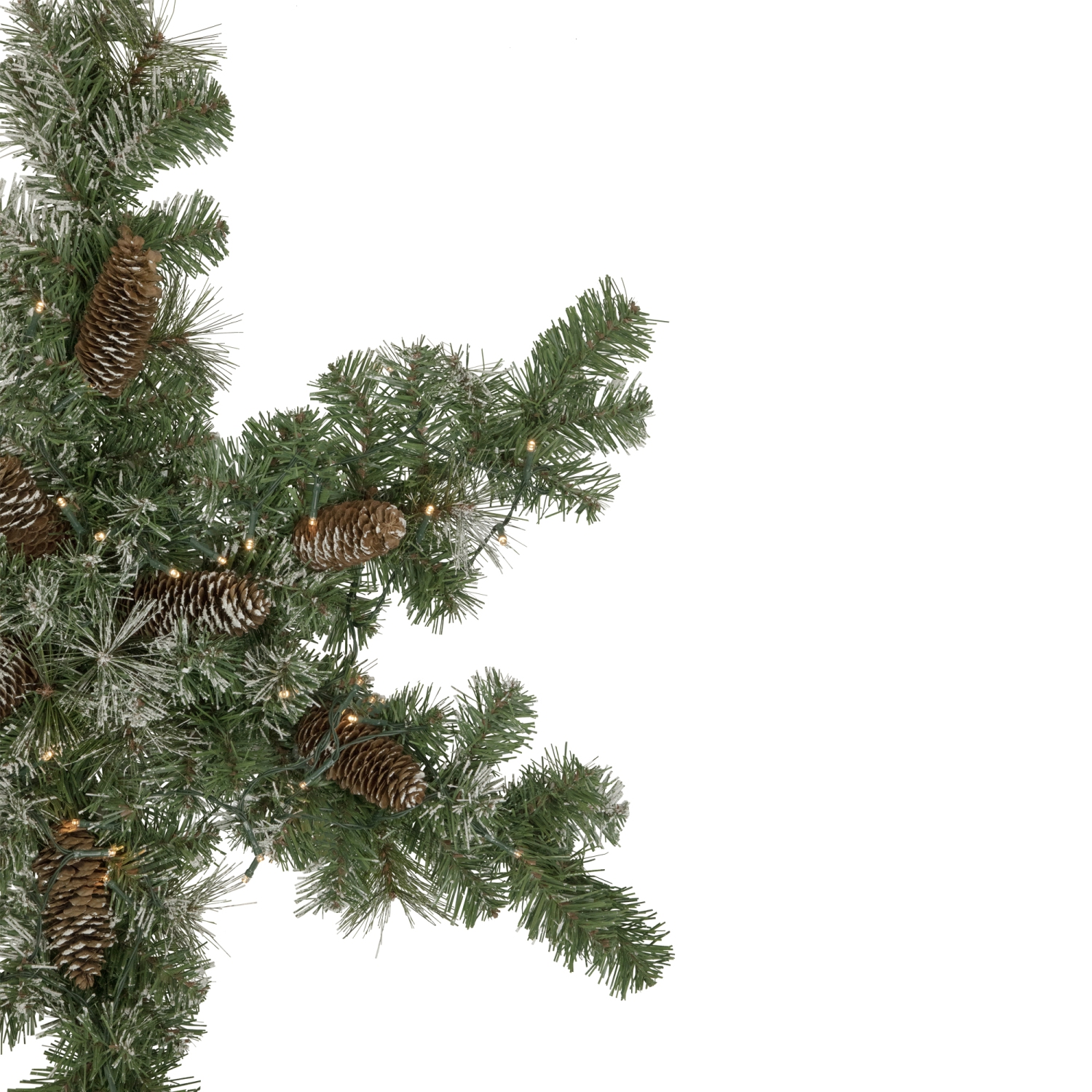 32" Pre-Lit Artificial Frosted Mixed Pine Christmas Snowflake Wreath