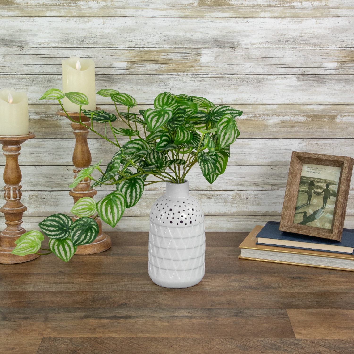 16" Large Peperomia Watermelon Leaves Artificial Plant