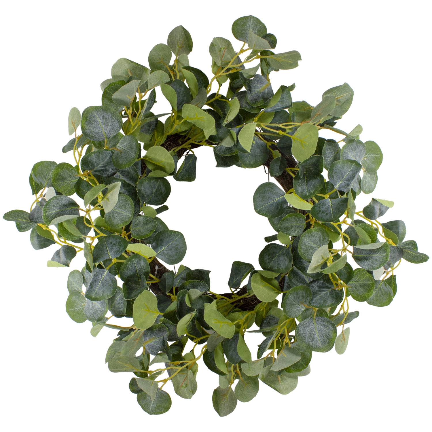 Eucalyptus Leaves Artificial Botanical Spring Wreath, Green - 20-Inch