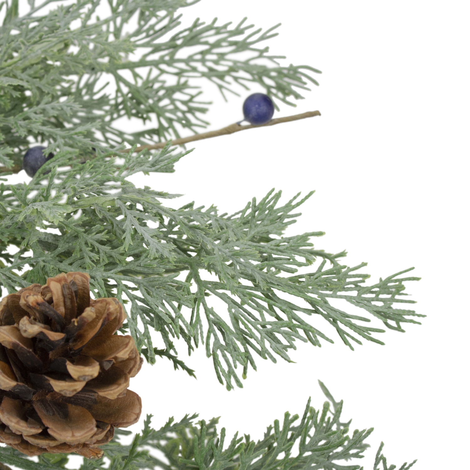 5' x 10" Pine and Blueberry Christmas Garland with Pinecones, Unlit