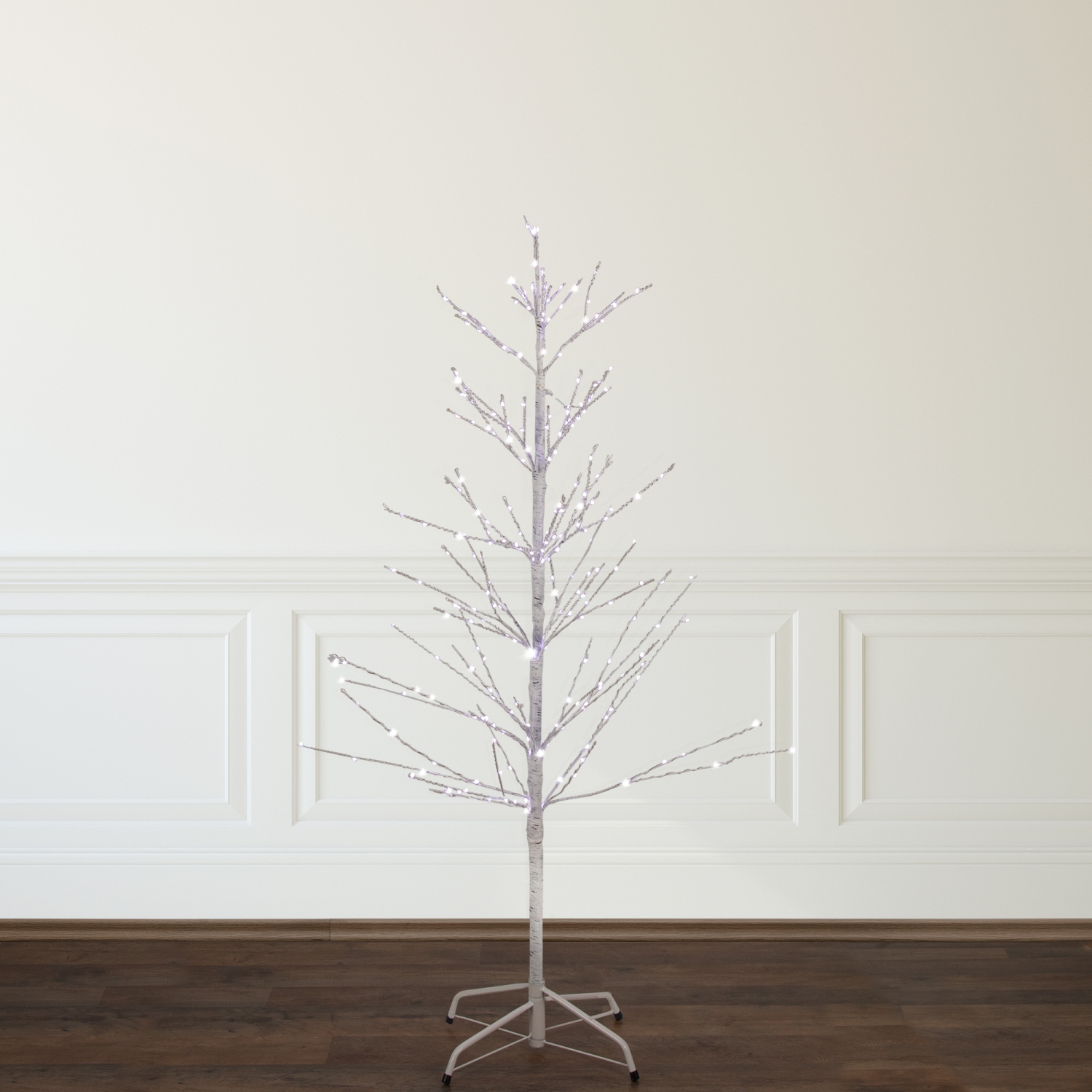 4' LED Lighted White Birch Christmas Twig Tree - Pure White Lights