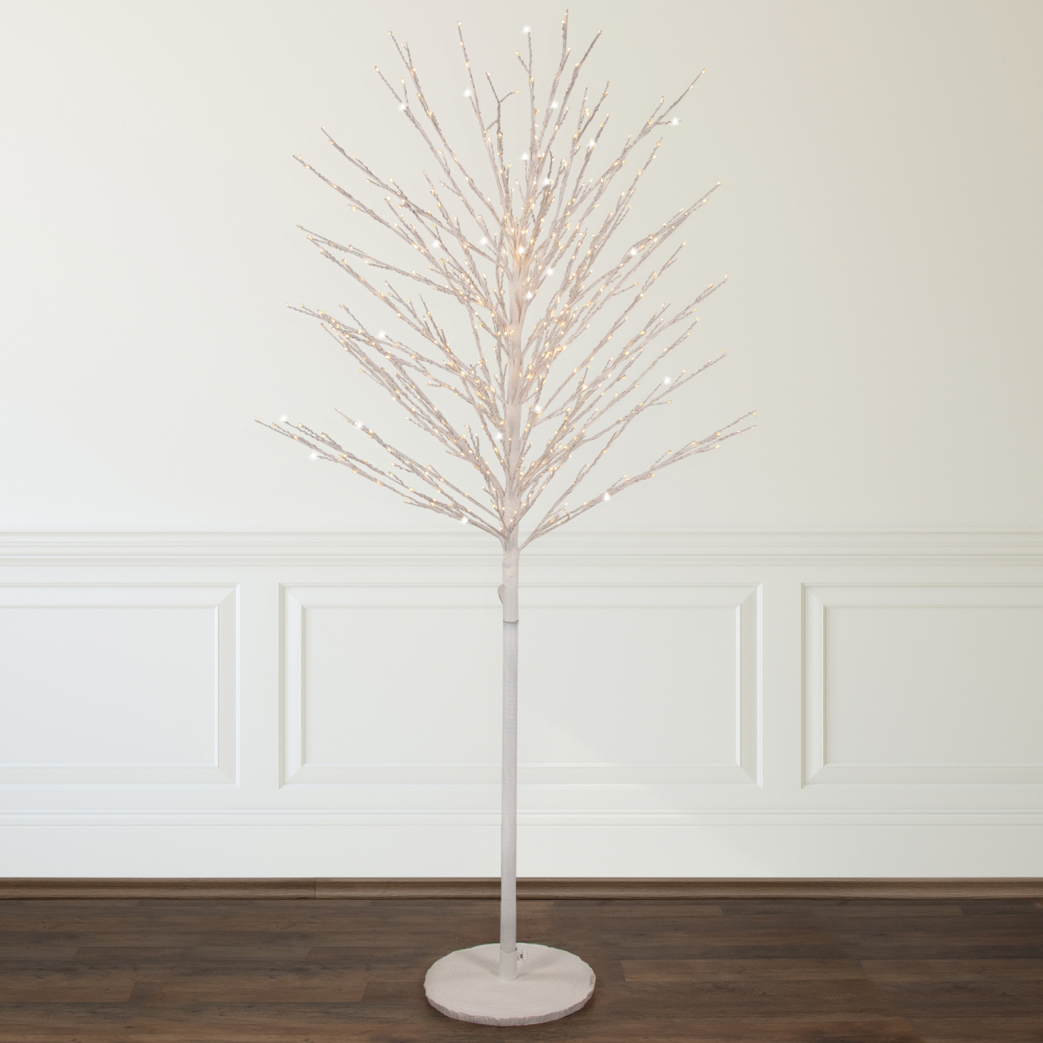 5' White LED Lighted Christmas Twig Tree - Warm White Lights
