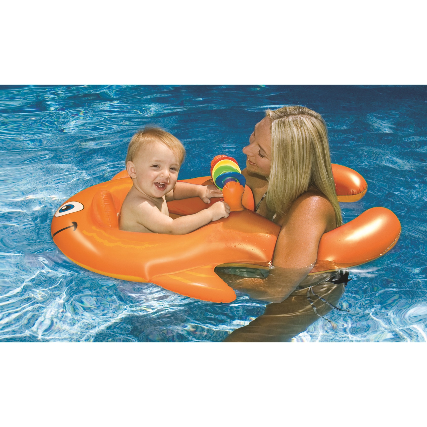 Inflatable Orange Goldfish Baby Seat Pool Float - 39.5 Inch