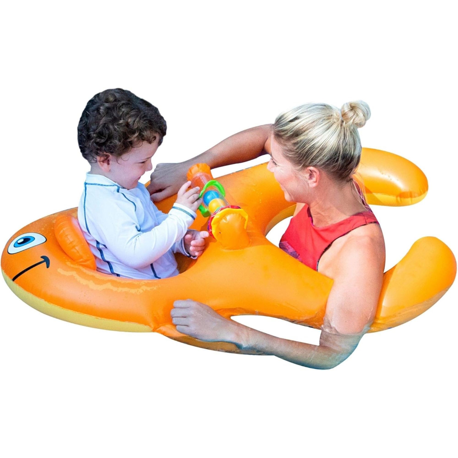 Inflatable Orange Goldfish Baby Seat Pool Float - 39.5 Inch