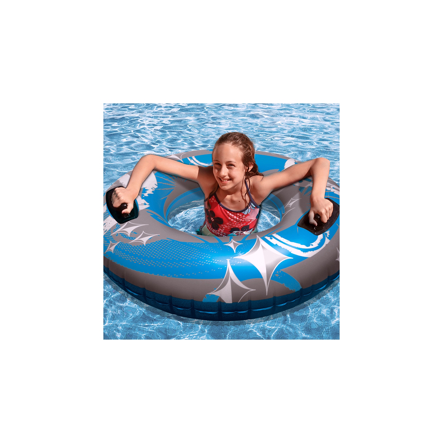 Tube gonflable géant gonflable de 50 po pour piscine, bleu, gris et blanc, tube intérieur pour Hurricane sport