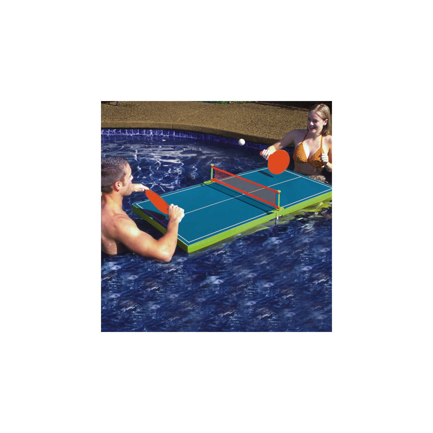 Jeu de table de ping-pong flottant de 54 po bleu et vert