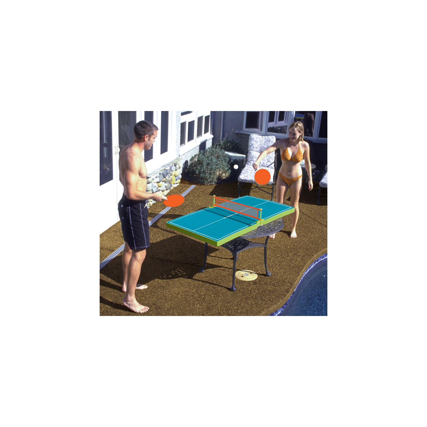 Jeu de table de ping-pong flottant de 54 po bleu et vert