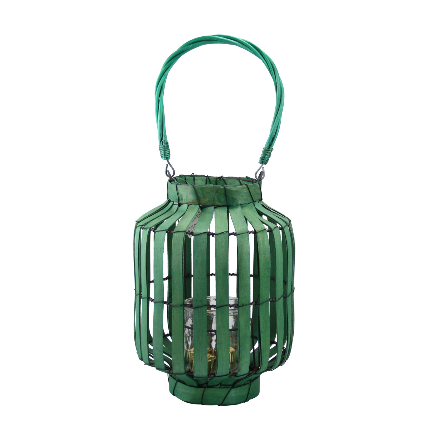 20" Tropicalia Green Cabana Tiki Bar Votive Candle Holder Lantern