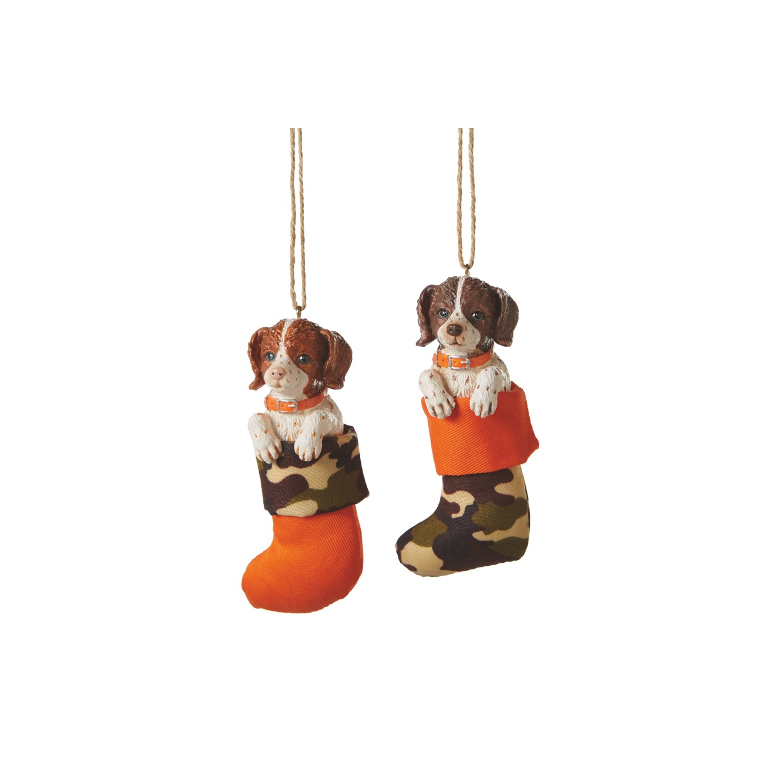 Décoration de Noël en bas de Noël, chiot en peluche de 4.5 po, springer anglais brun