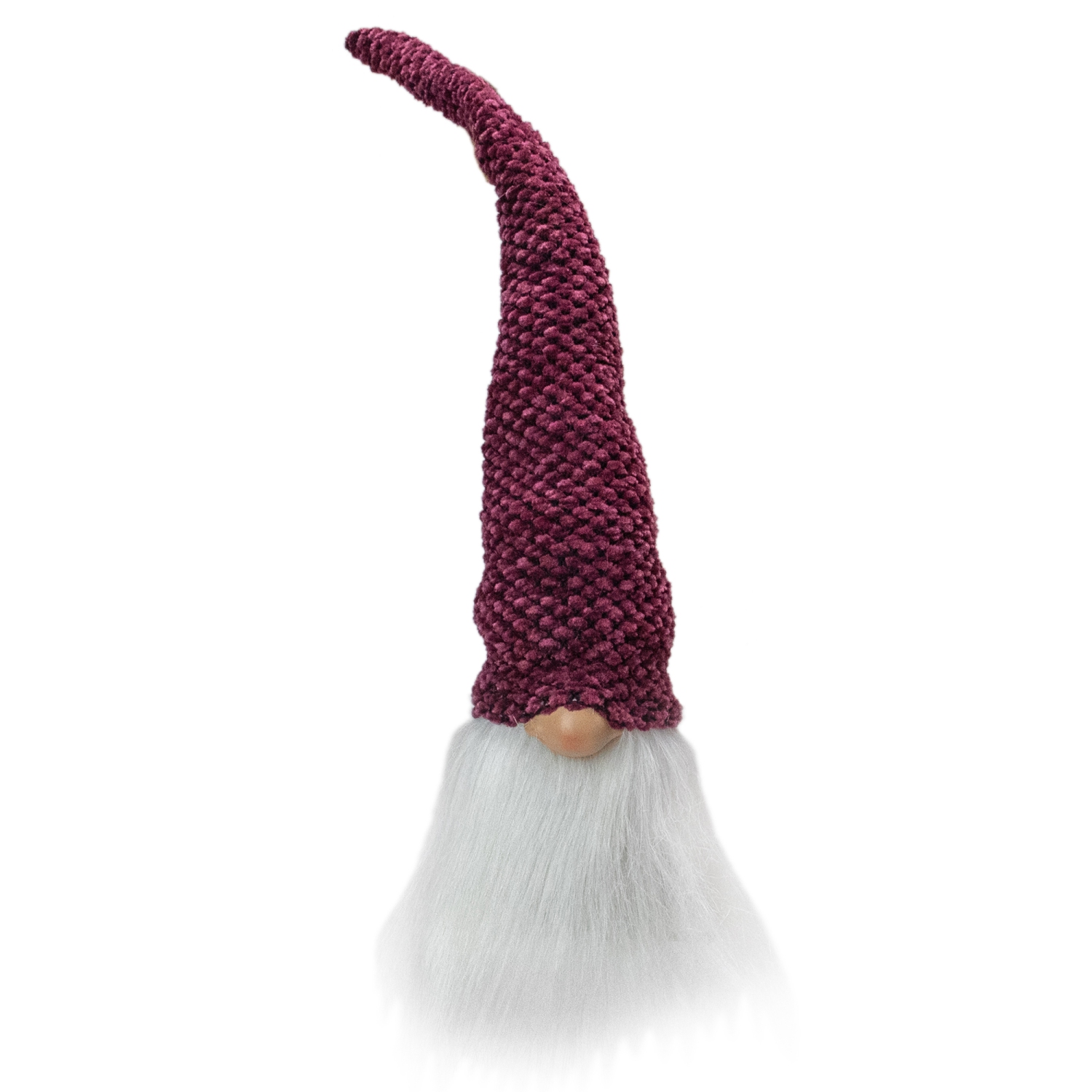 15" Purple Plum and White Gnome Head Christmas Tabletop Decor