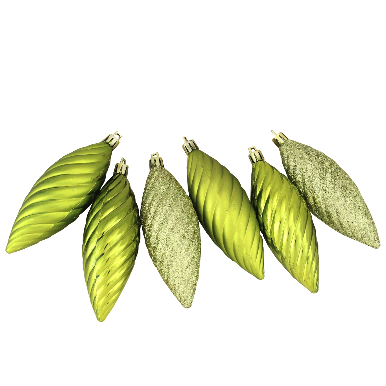 125ct Green Shatterproof 3-Finish Tropical Christmas Ornaments 5.5"