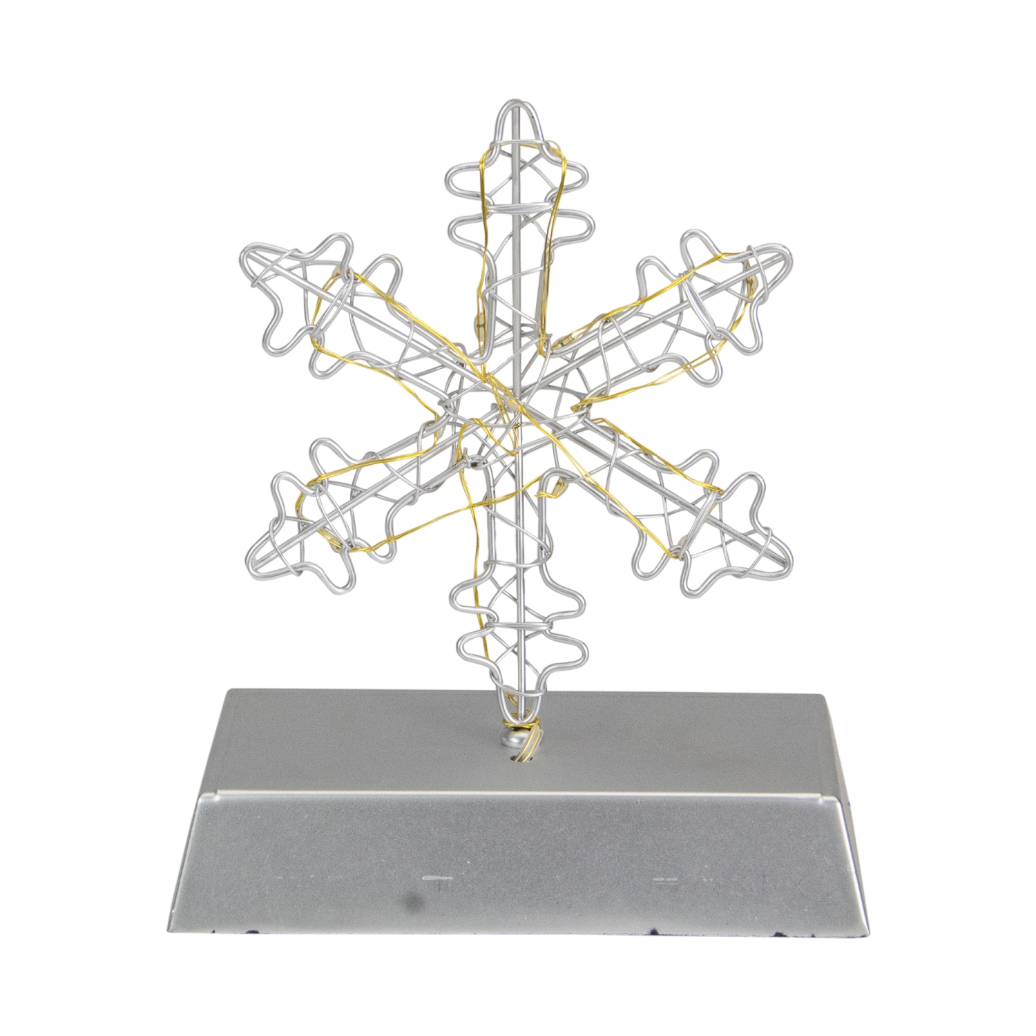 7.5" LED Lighted Silver Wired Snowflake Christmas Stocking Holder