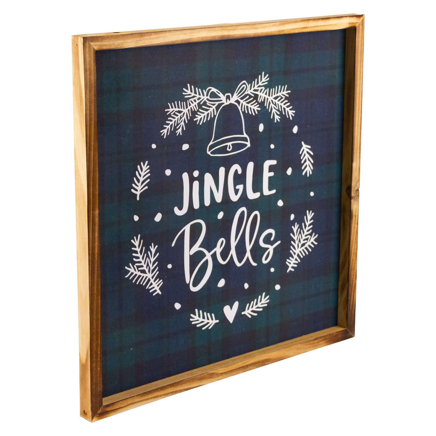 Affiche murale de Noël à carreaux « Jingle Bells » de 15.75 po