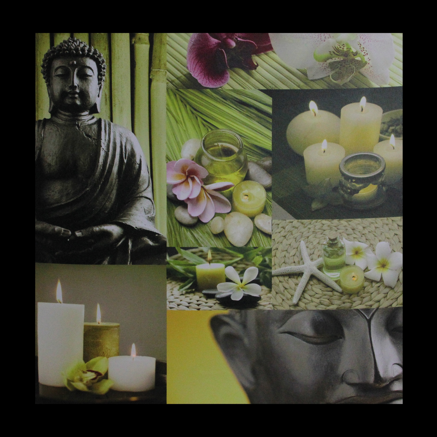 LED Lighted Buddha Collage Canvas Wall Art 19.75" x 19.75"