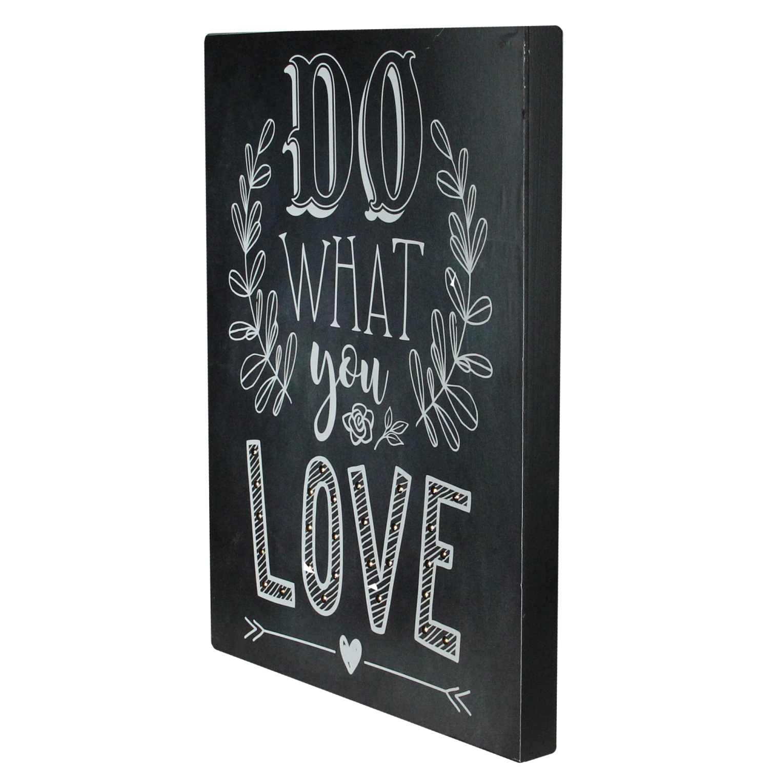 16" Black Battery Operated LED Lighted Do What You Love Wall Sign