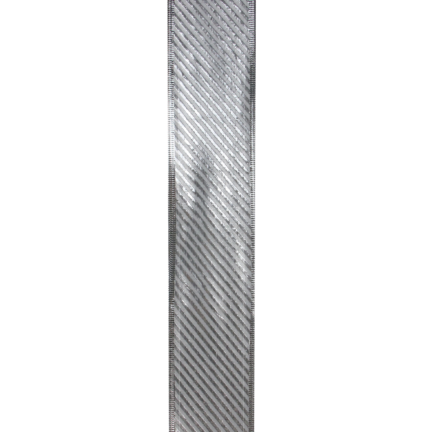 Club Pack of 12 Shiny Silver Striped Wired Christmas Craft Ribbon Spools 2.5" x 120 Yards