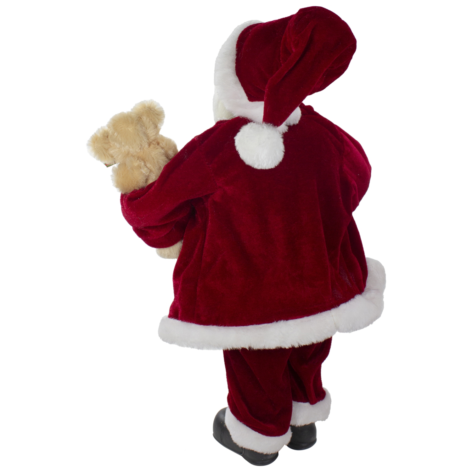 Figurine de Noël de père Noël traditionnel de 2 pi avec ours brun en peluche