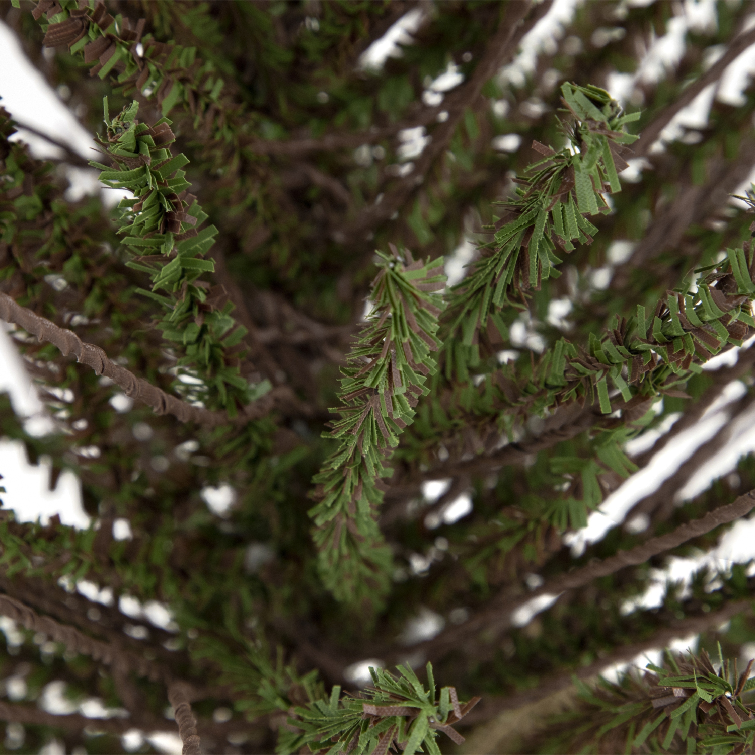Arbre de Noël artificiel en brindille de Varsovie vert et brun de 2 pi avec base en toile de jute - sans lumières