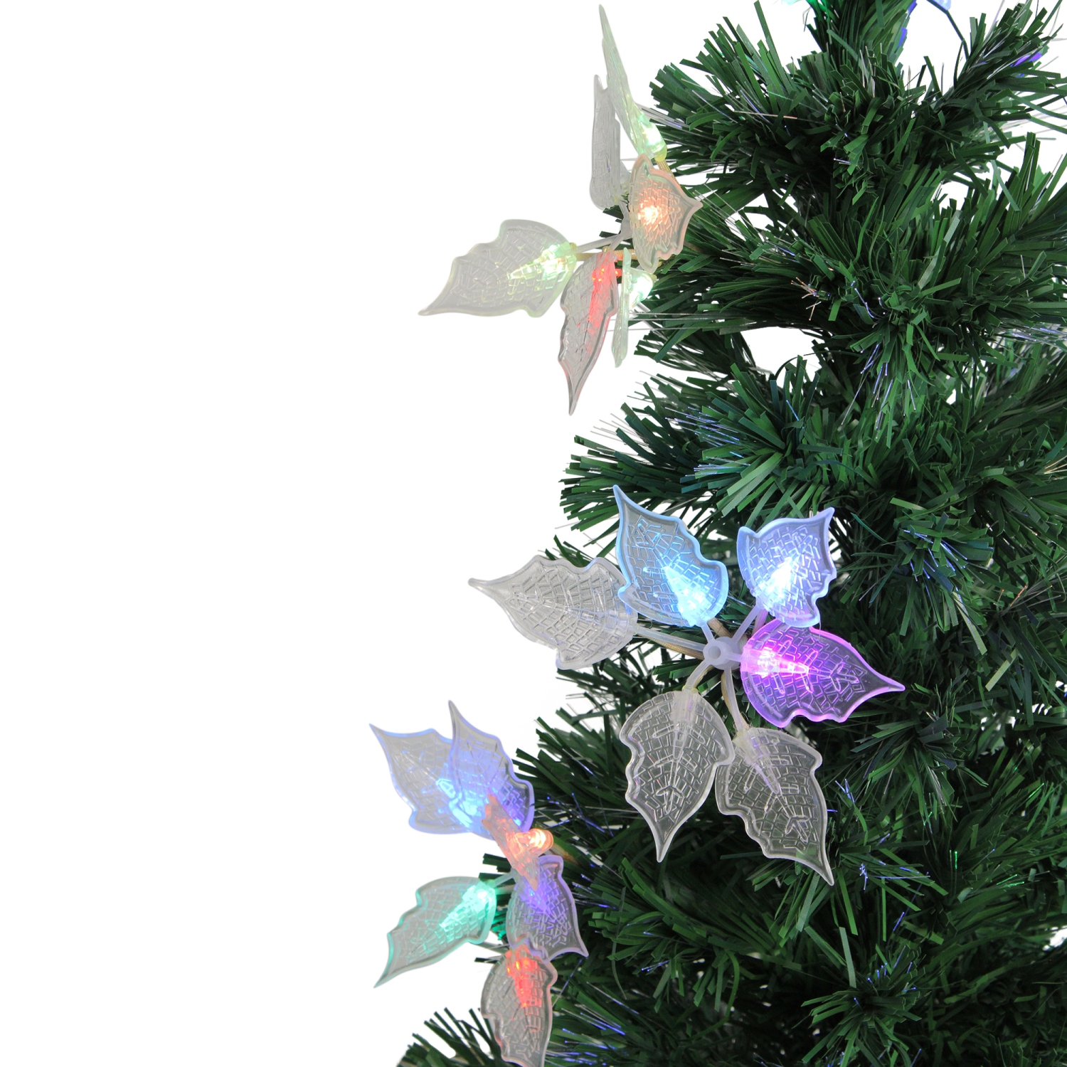 3' Pre-Lit Fiber Optic Artificial Christmas Tree with Flowers - Multi Lights