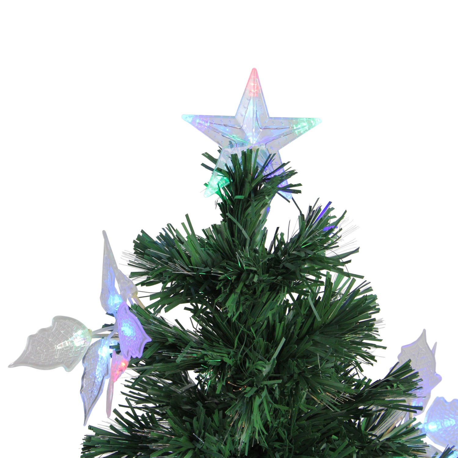 3' Pre-Lit Fiber Optic Artificial Christmas Tree with Flowers - Multi Lights