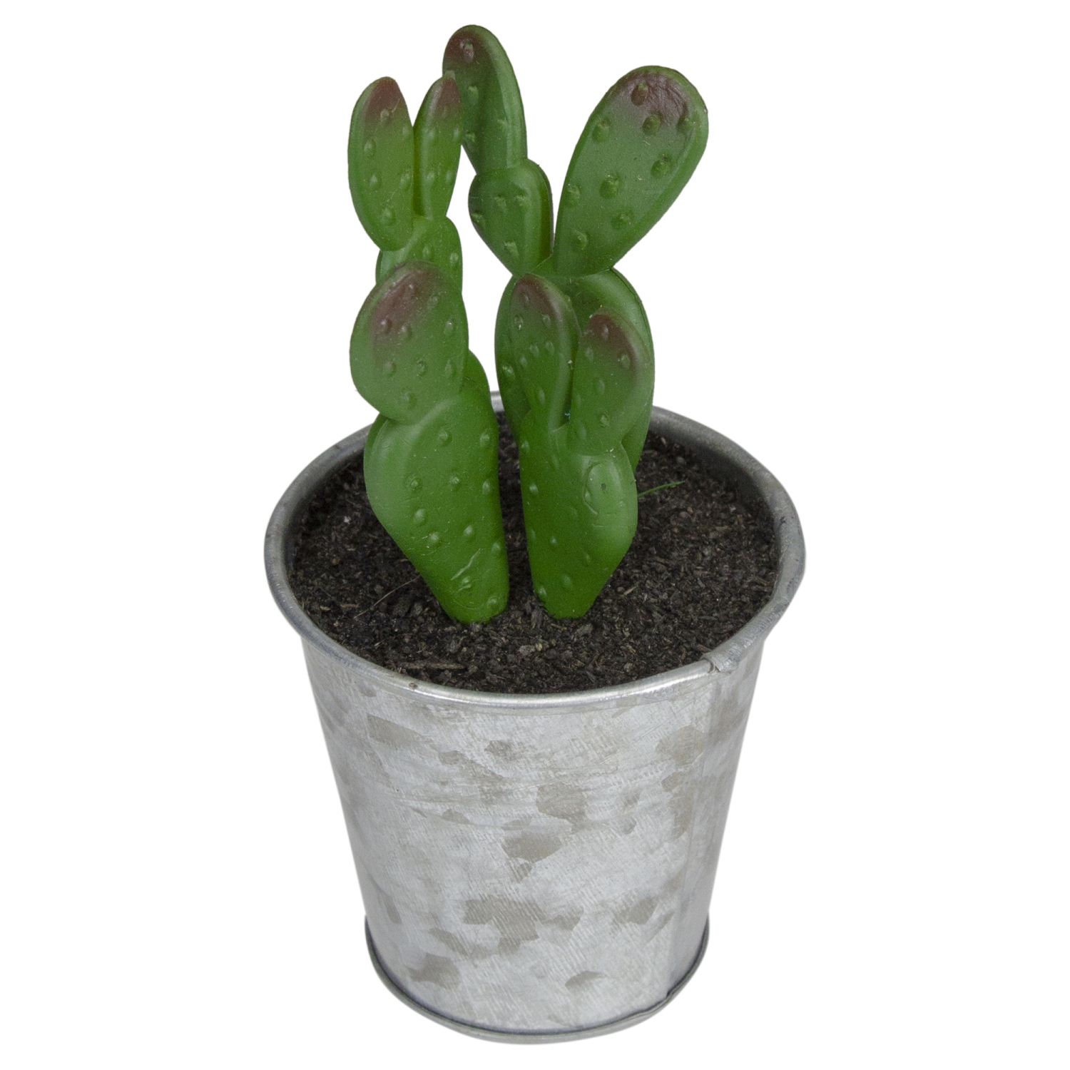 5" Tropical Mini Artificial Cactus in Tin Pot