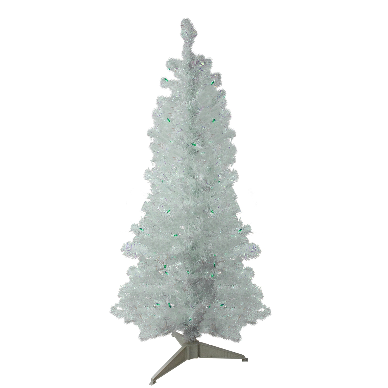 4' Pre-lit Rockport White Pine Artificial Christmas Tree, Green Lights