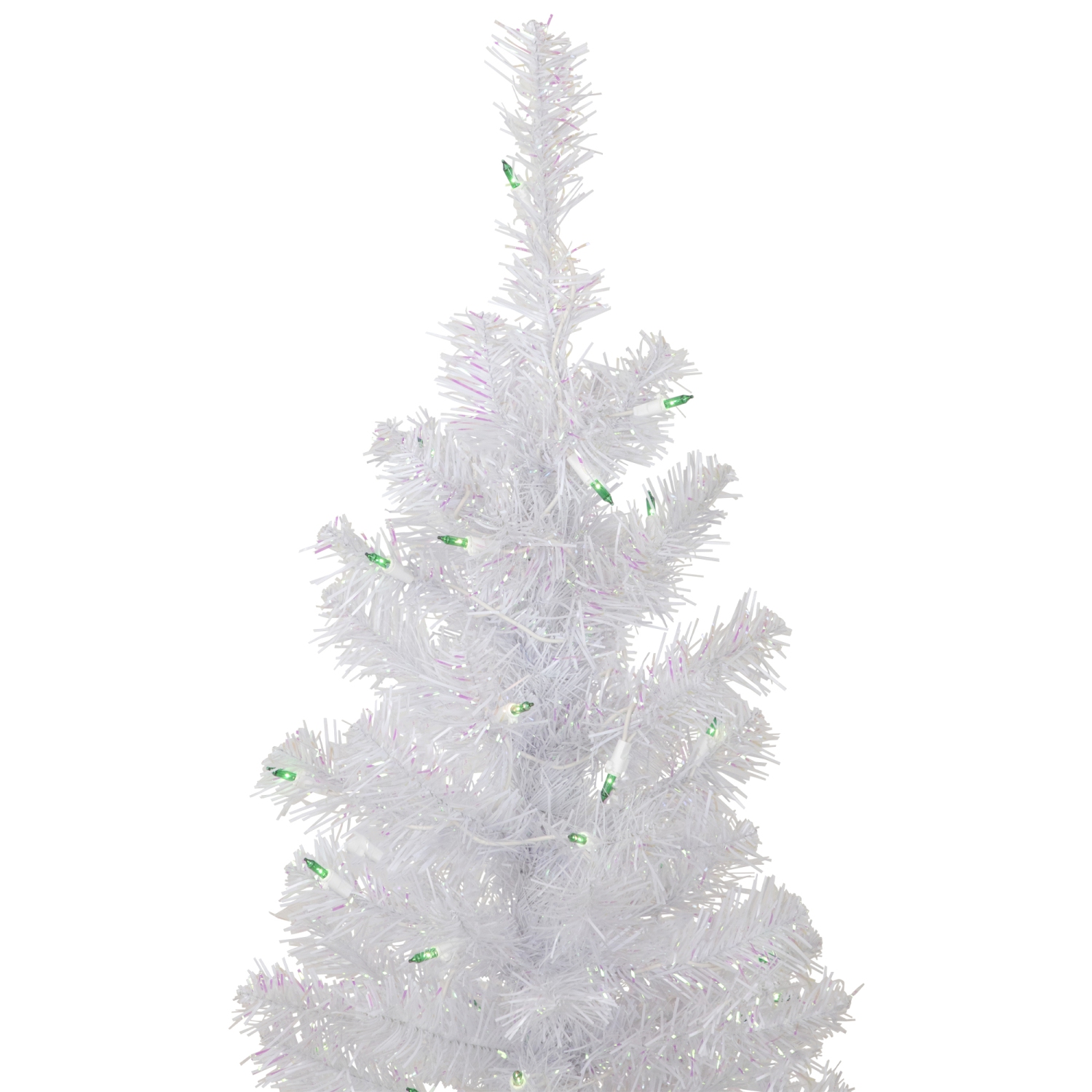 4' Pre-lit Rockport White Pine Artificial Christmas Tree, Green Lights