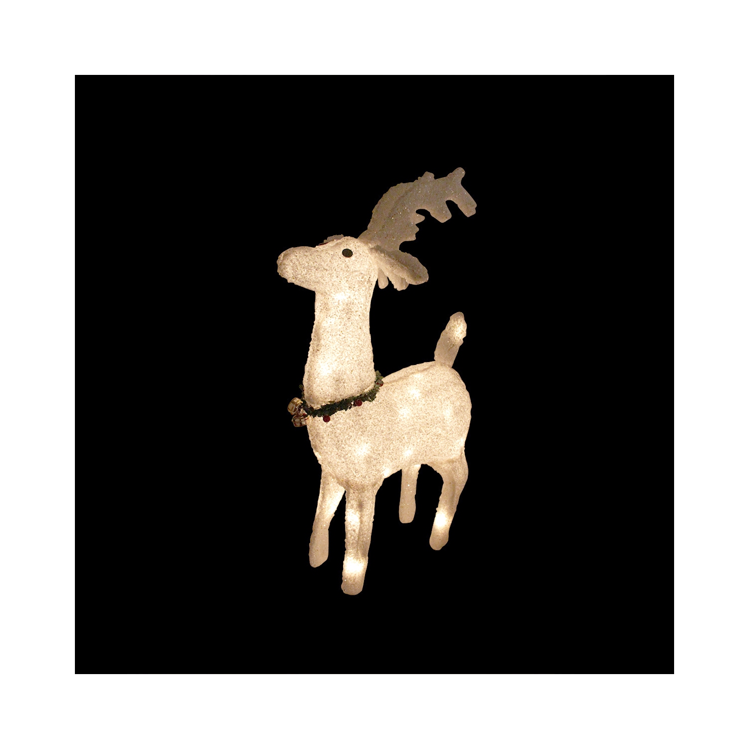 28.5" White Plush Glittered Reindeer Christmas Outdoor Decoration