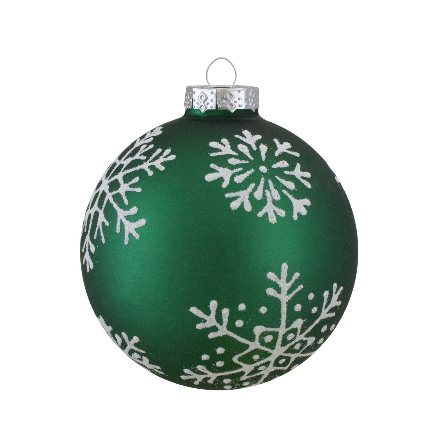Set of 4 Dark Blue and Green Glass Matte Christmas Ball Ornaments 2.5-Inch