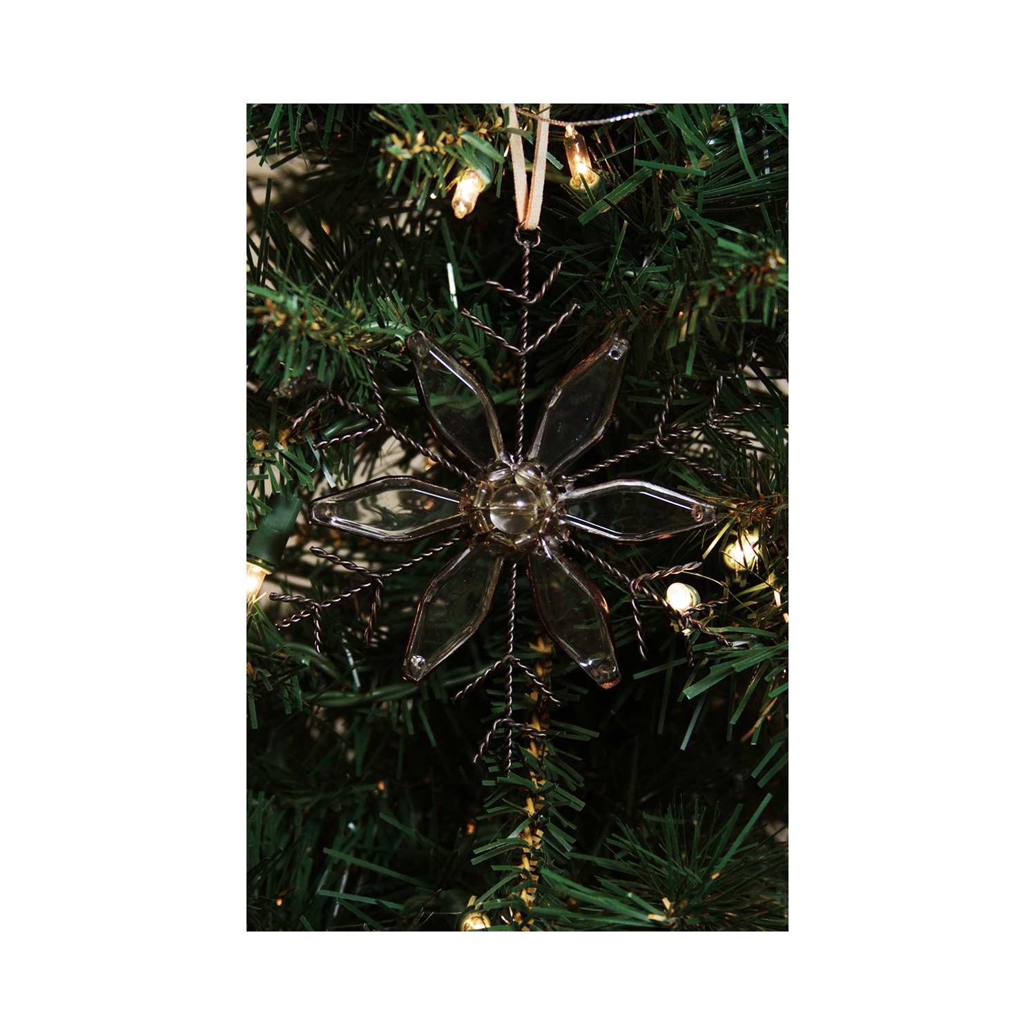 5" Silent Luxury Rustic Jeweled Flat Tip Snowflake Christmas Ornament