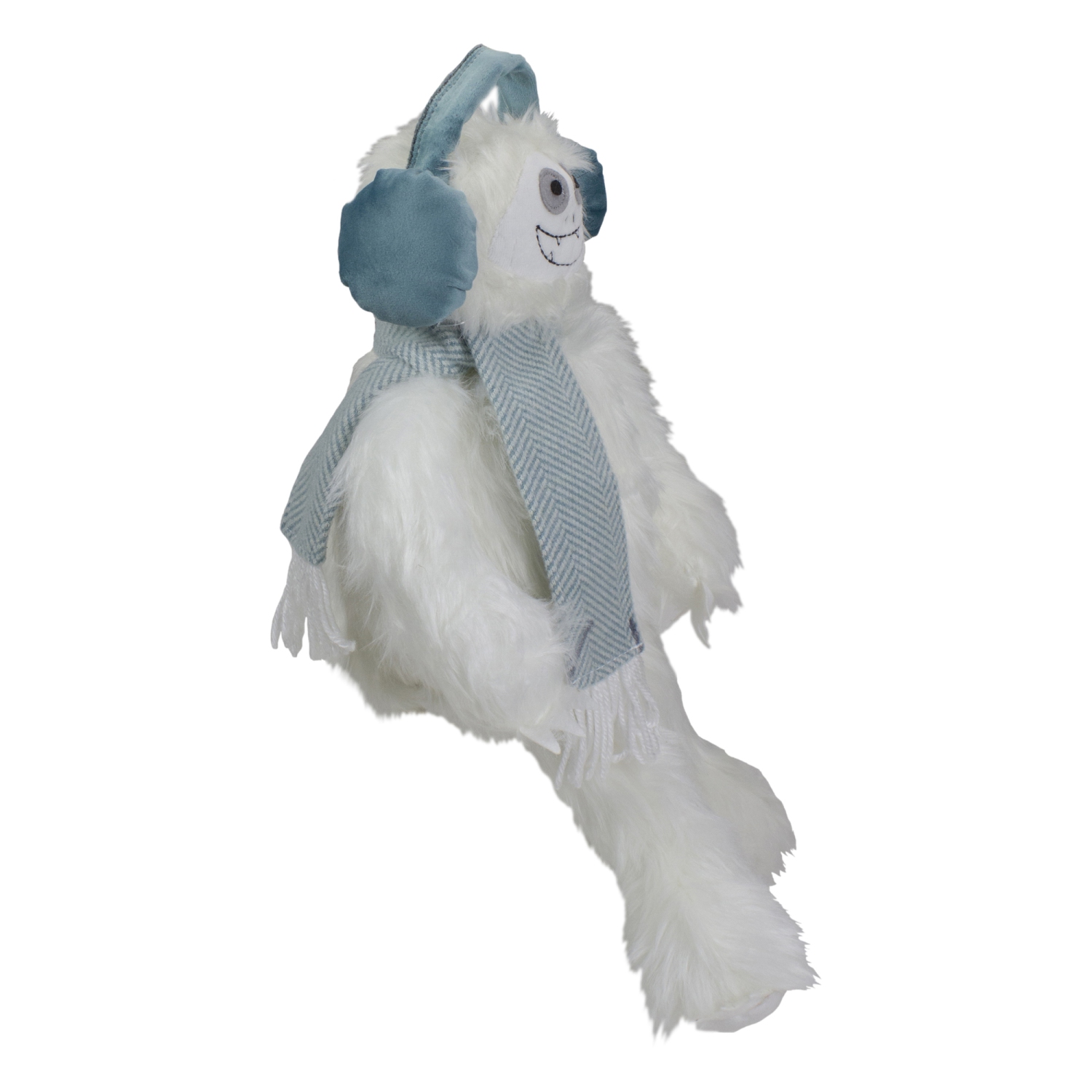 18-Inch Plush White and Blue Sitting Tabletop Yeti Christmas Figure