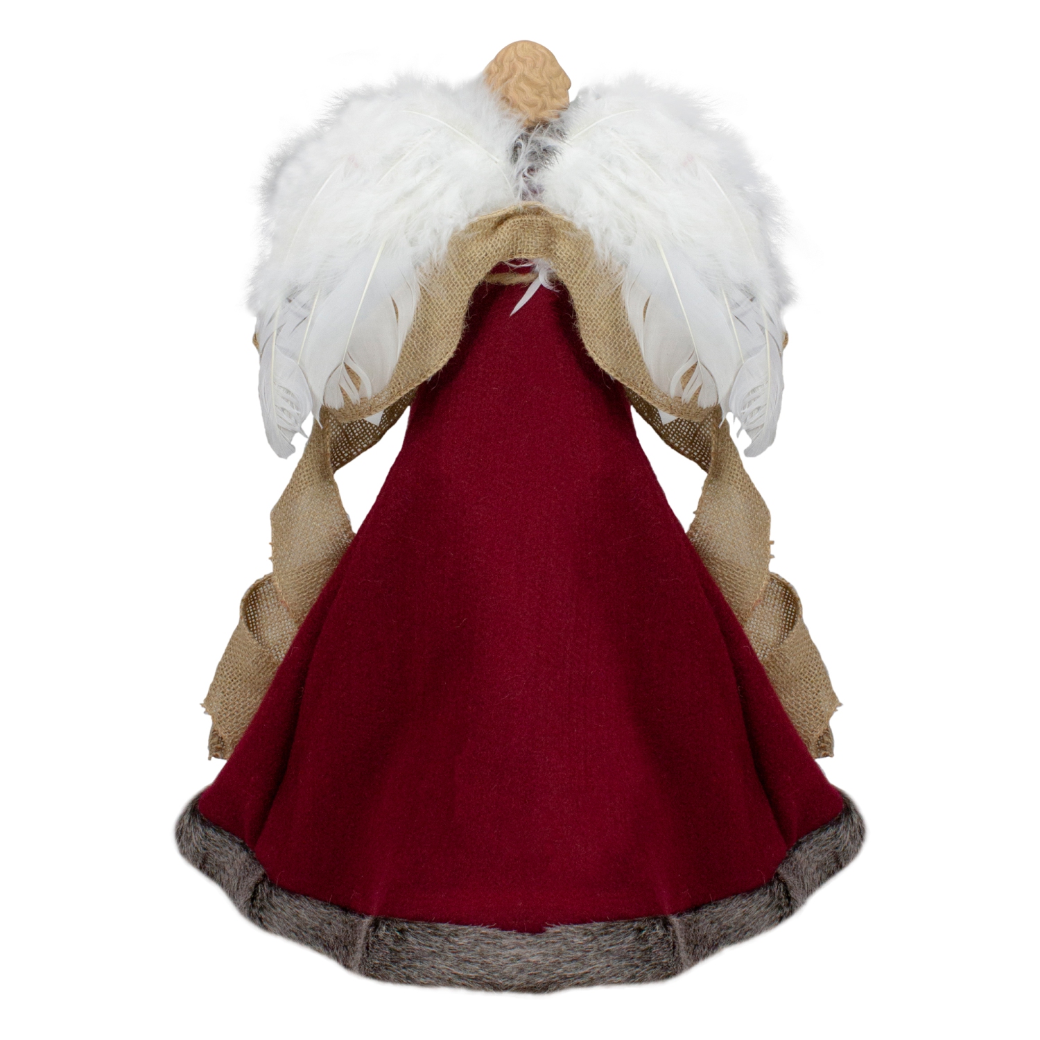 18" Green and Brown Angel in a Dress Christmas Tree Topper - Unlit