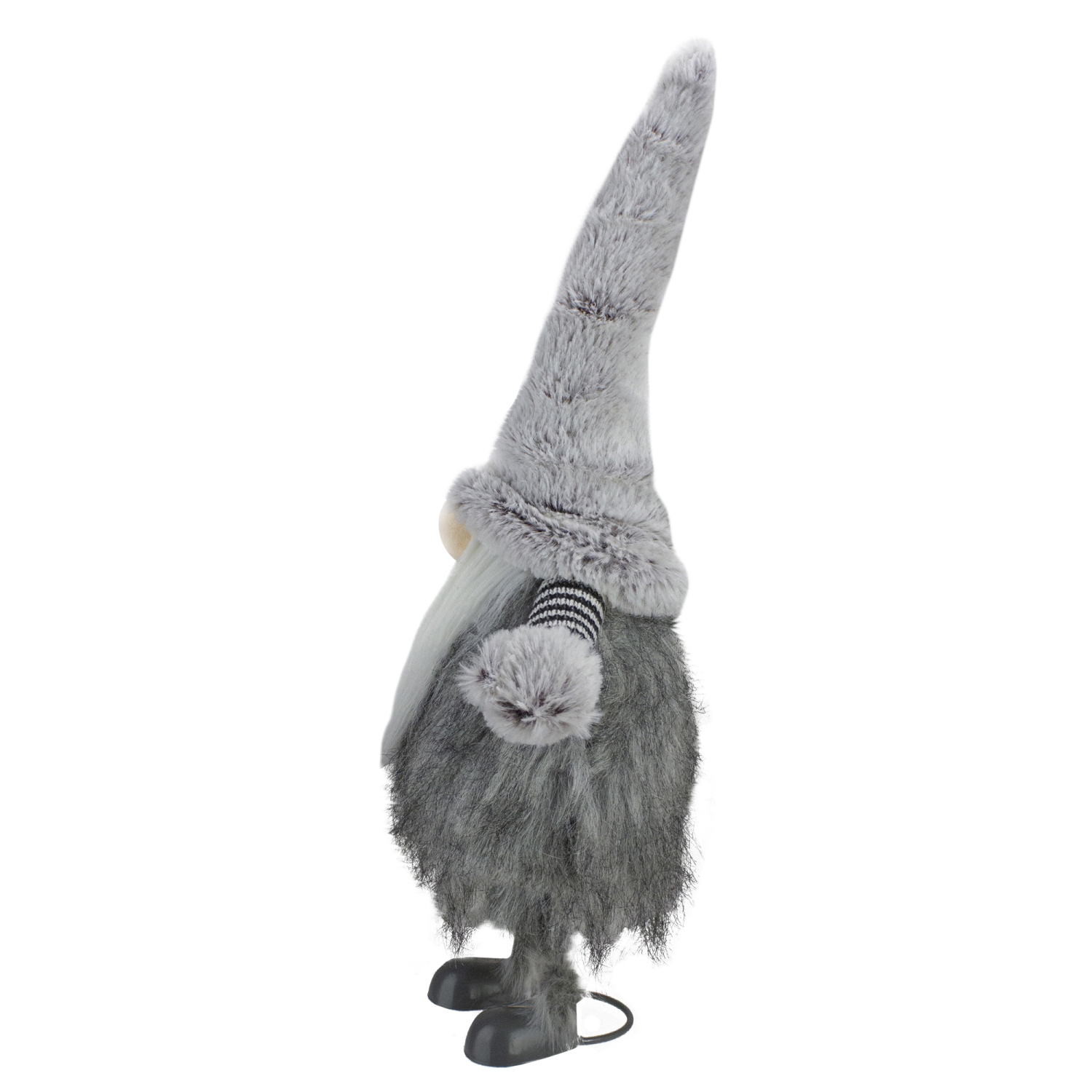 17" Beige, Gray, and White Bouncing Gnome Christmas Decoration