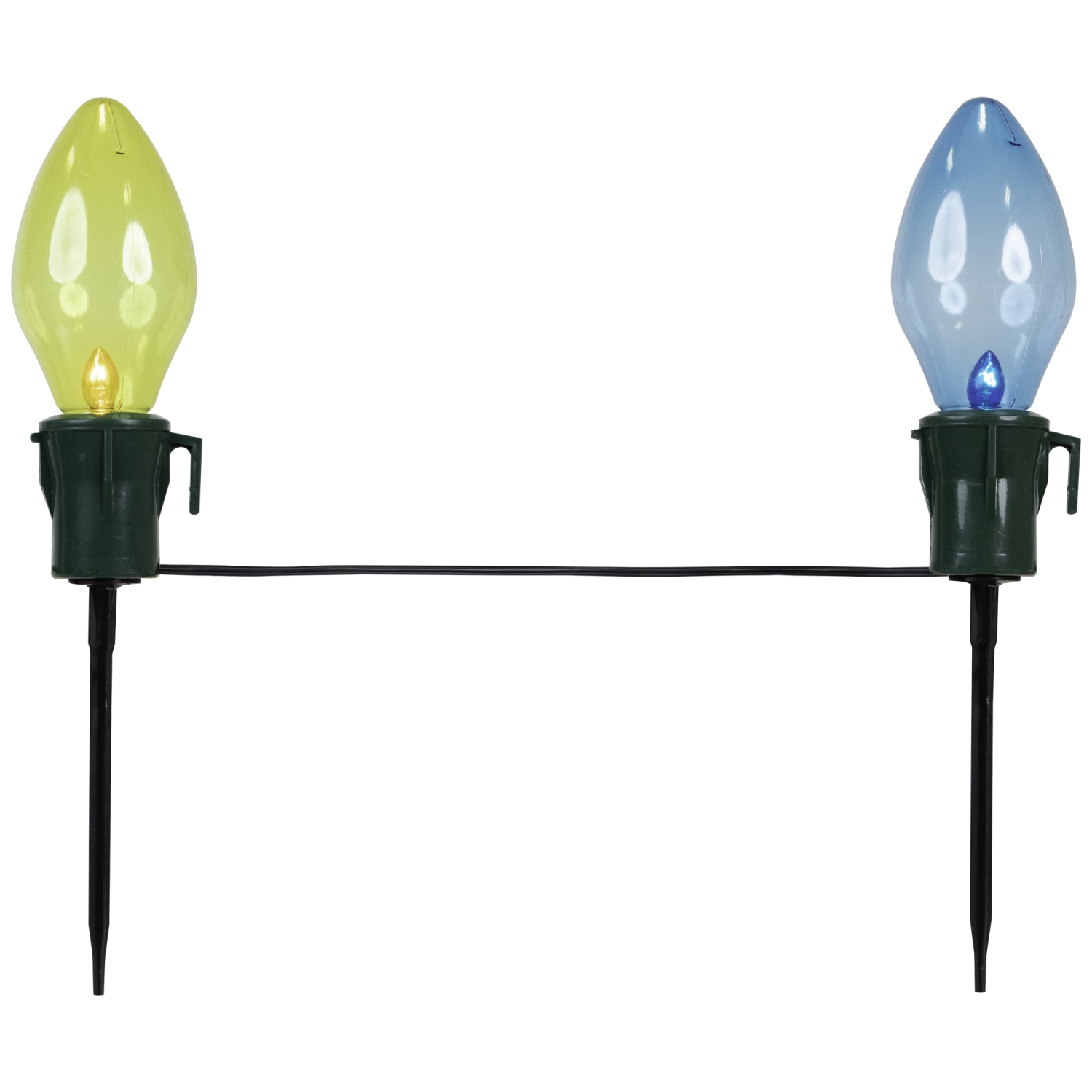 Ensemble de 4 piquets de pelouse multicolores avec lumières C7 géantes pour allée de Noël