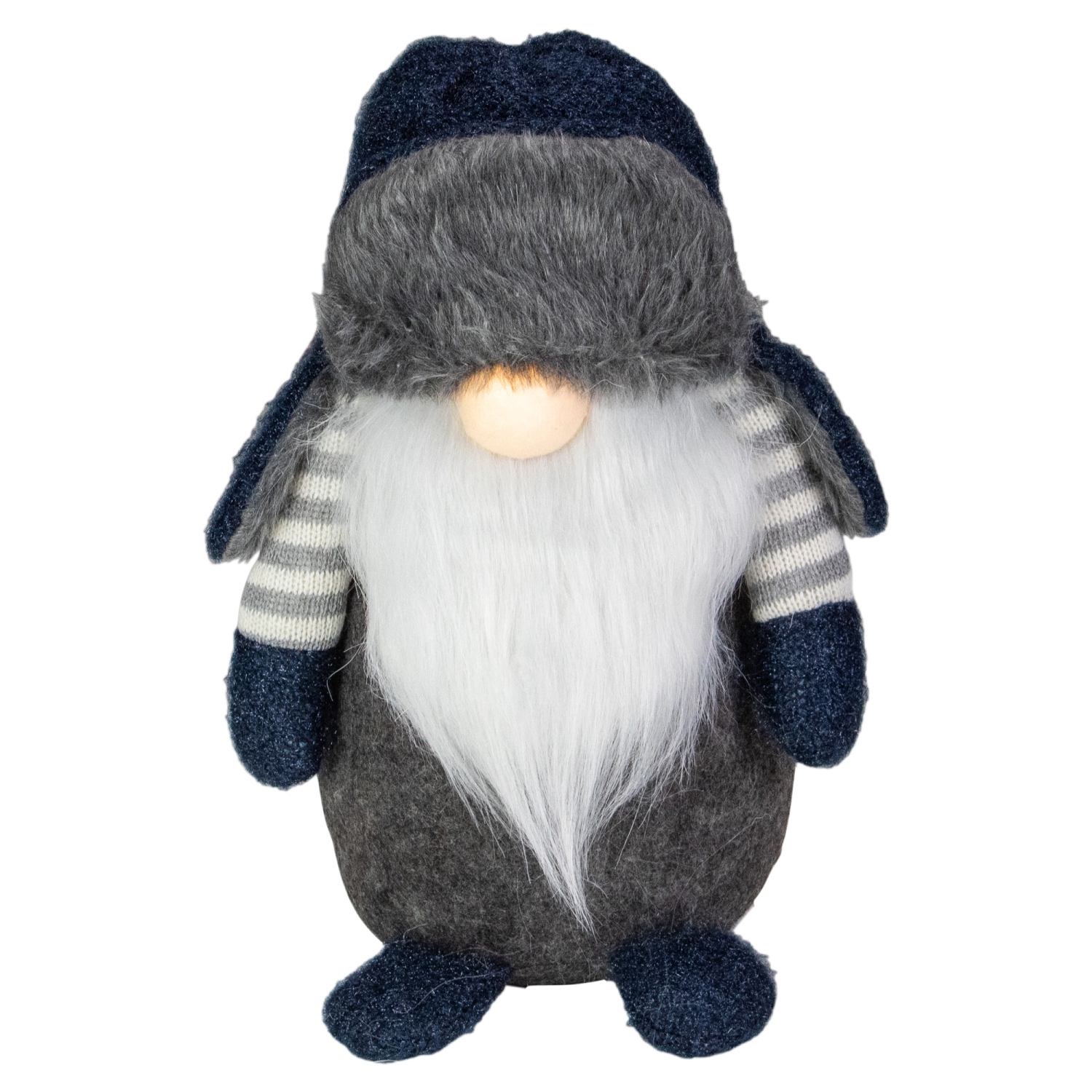 12.5" LED Lighted Blue and Gray Gnome Christmas Figure