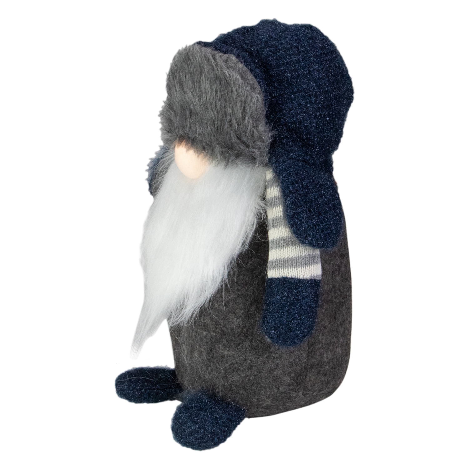 12.5" LED Lighted Blue and Gray Gnome Christmas Figure